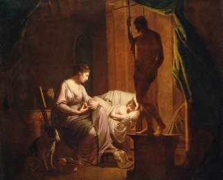 Penelope Unraveling Her Web by Joseph Wright 