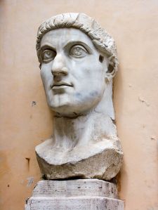 Constantine's colossal head is over eight feet tall.