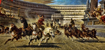 Chariot races at the hippodrome: think Ben Hur + political forum + religious zealots + drunkenness.